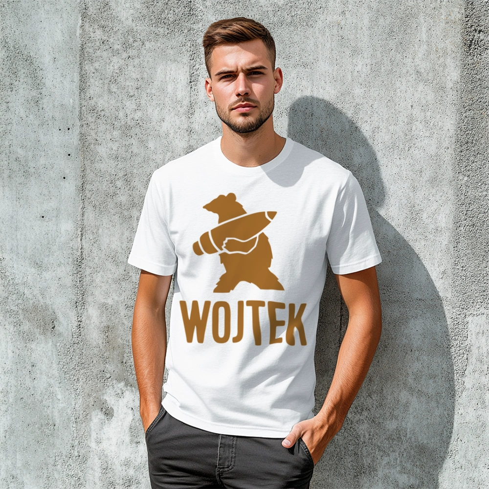 Miś Kapral Wojtek  - Męska Koszulka Biała