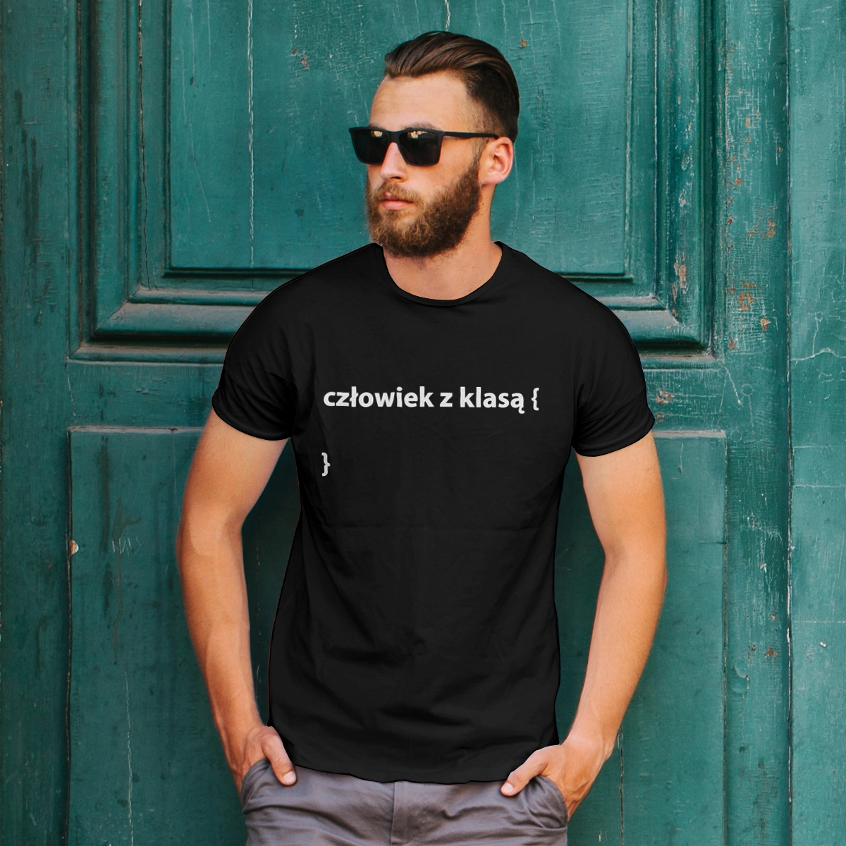 Człowiek z Klasą - Męska Koszulka Czarna