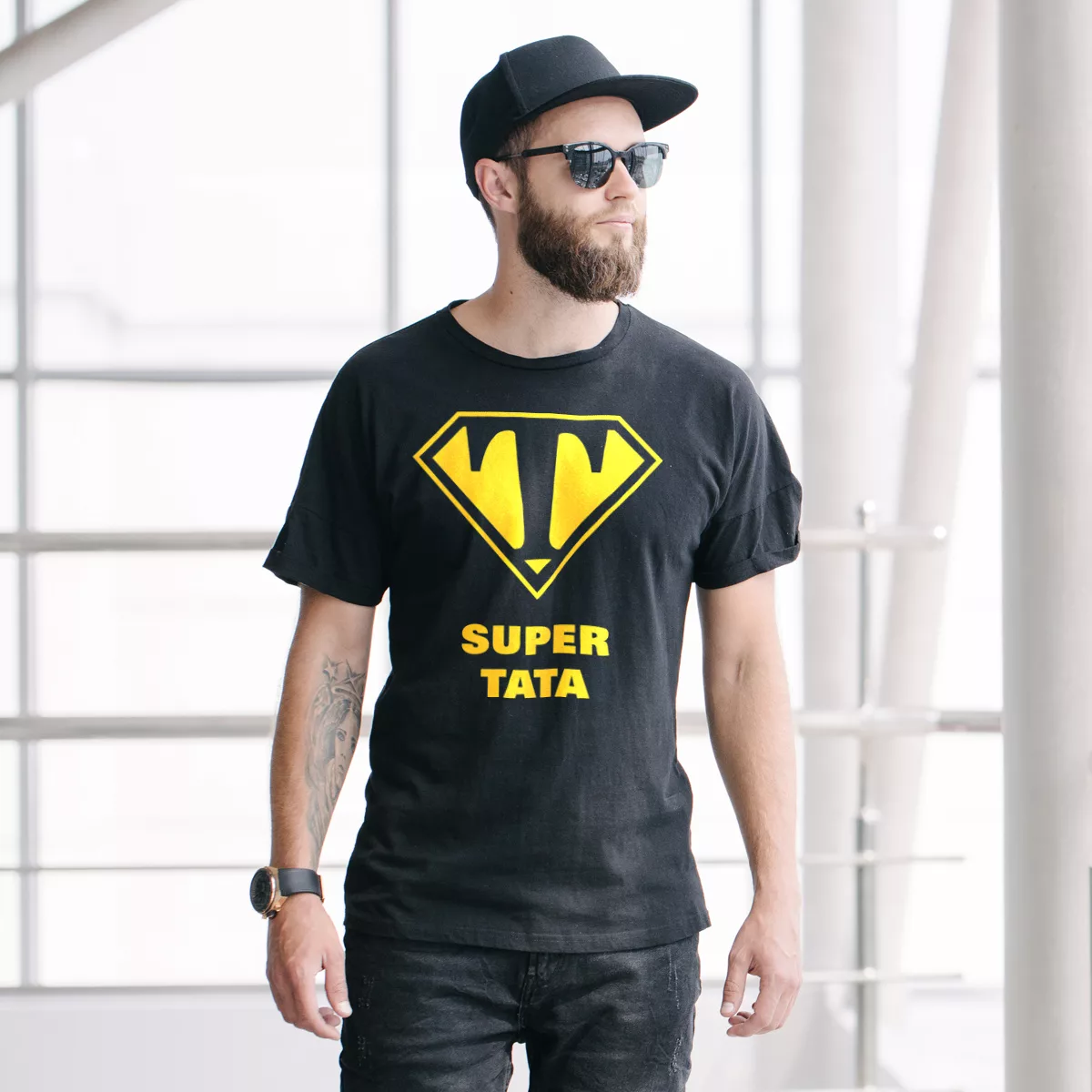 Super Tata - Koszulka Czarna