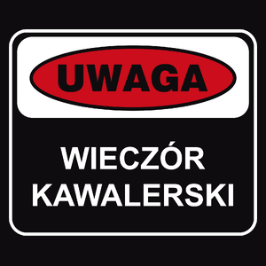 UWAGA - wieczór kawalerski - Męska Koszulka Czarna