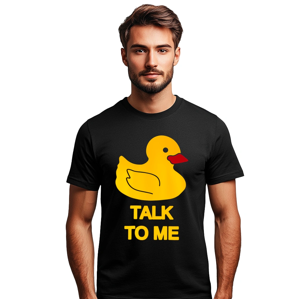 Talk To Me Duck  - Męska Koszulka Czarna