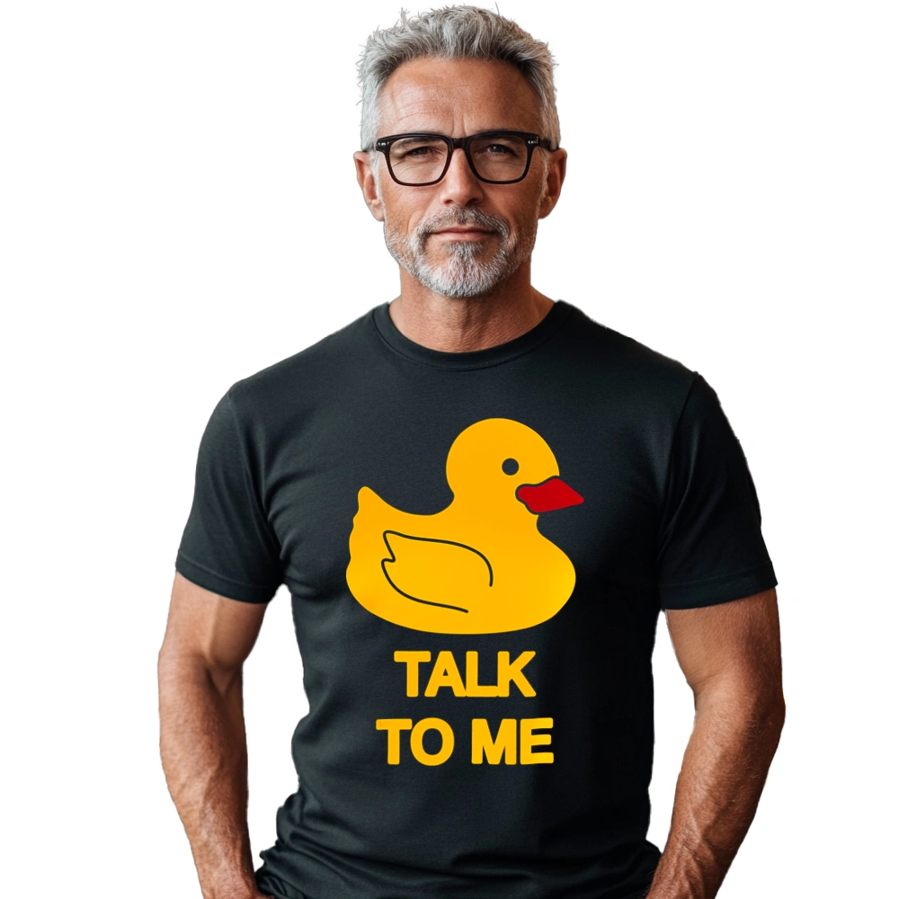 Talk To Me Duck  - Męska Koszulka Czarna