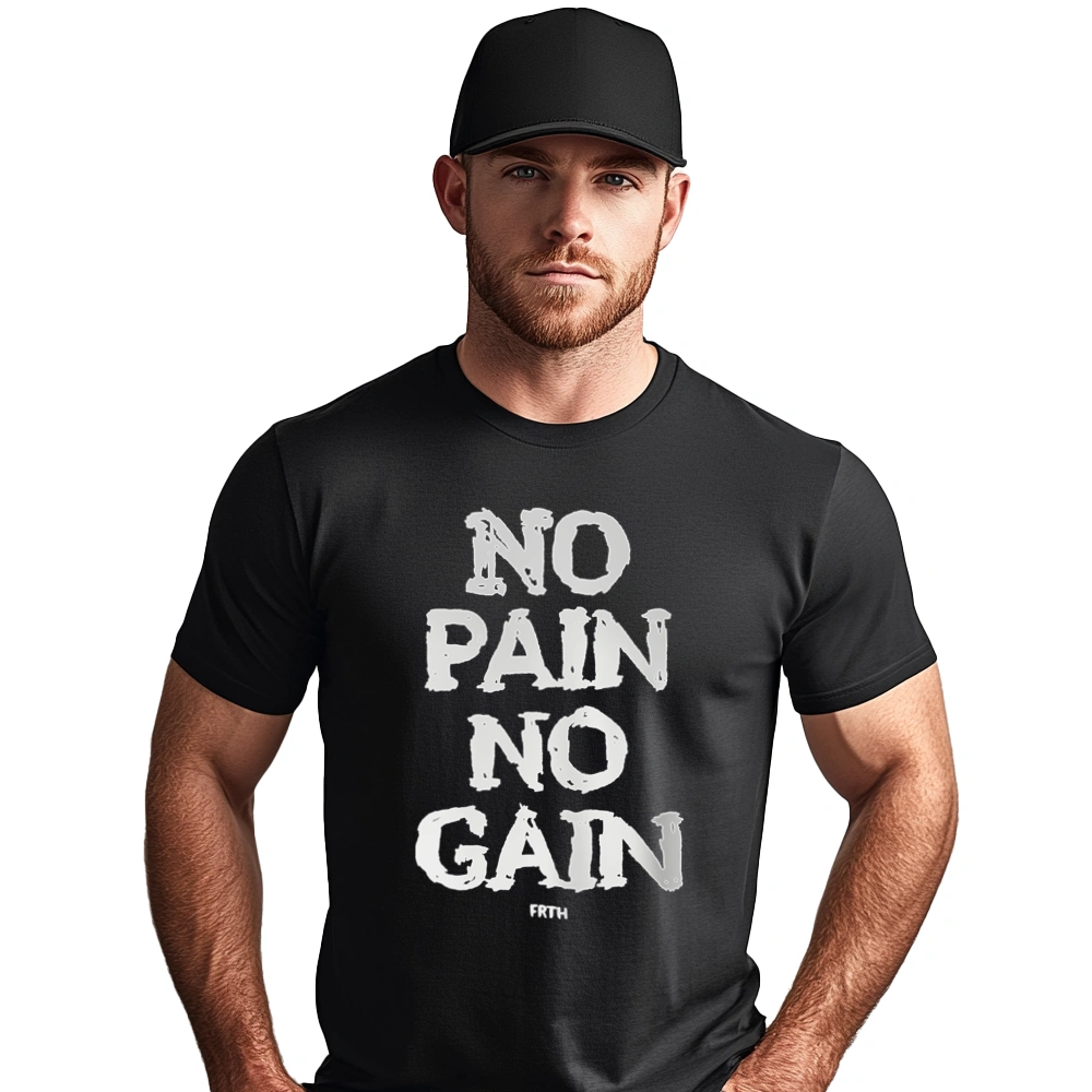 No Pain No Gain - Męska Koszulka Czarna