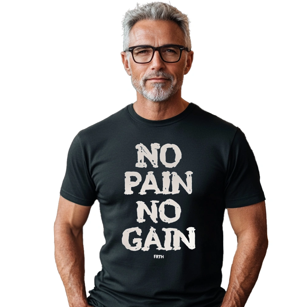 No Pain No Gain - Męska Koszulka Czarna