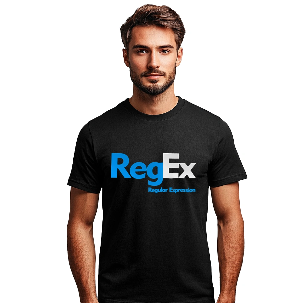 RegEx Regular Expression - Męska Koszulka Czarna