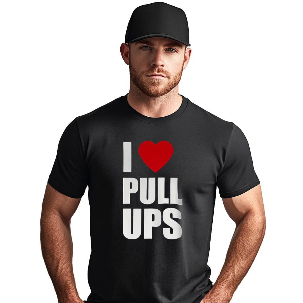 I Love Pull-Ups - Męska Koszulka Czarna