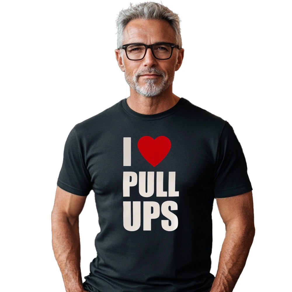 I Love Pull-Ups - Męska Koszulka Czarna