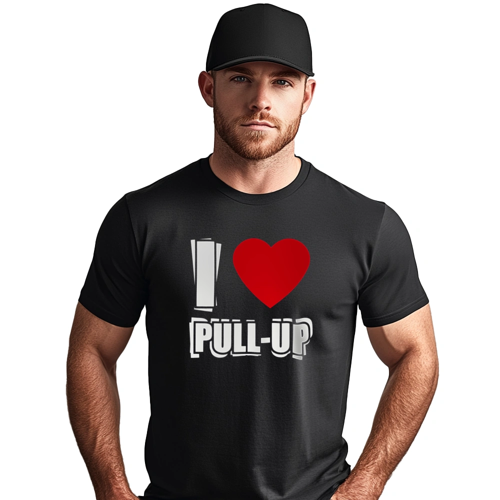 I Love Pull-Up - Męska Koszulka Czarna