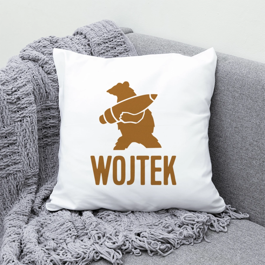 Miś Kapral Wojtek  - Poduszka Biała
