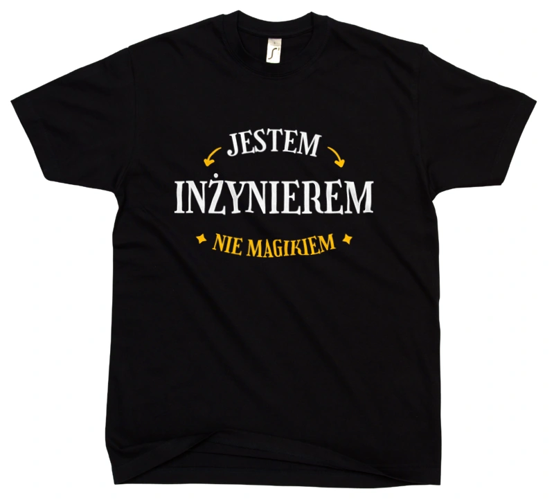 Jestem Inżynierem Nie Magikiem - Męska Koszulka Czarna