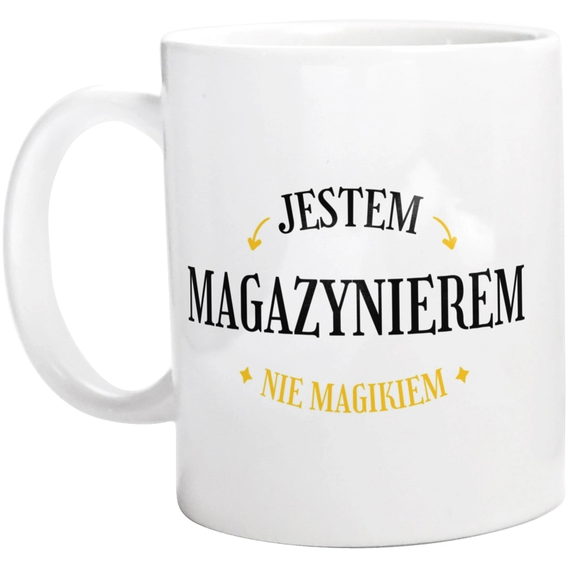 Jestem Magazynierem Nie Magikiem - Kubek Biały