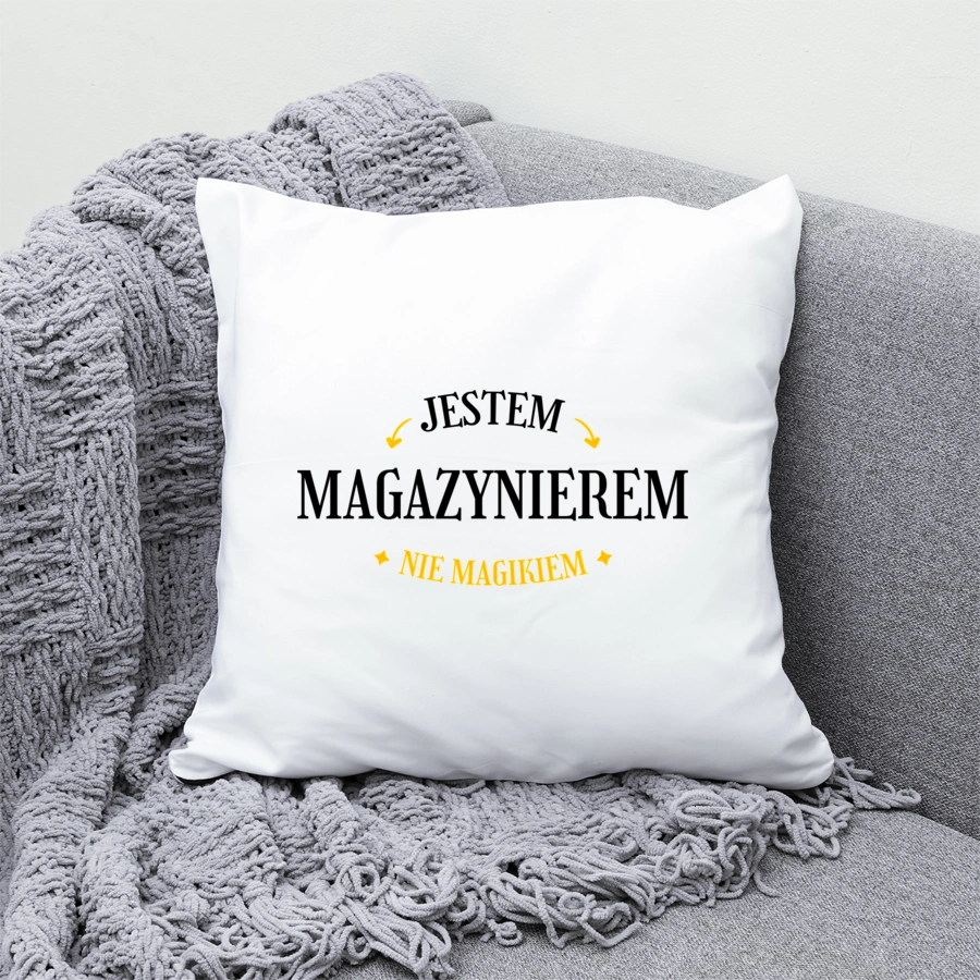 Jestem Magazynierem Nie Magikiem - Poduszka Biała