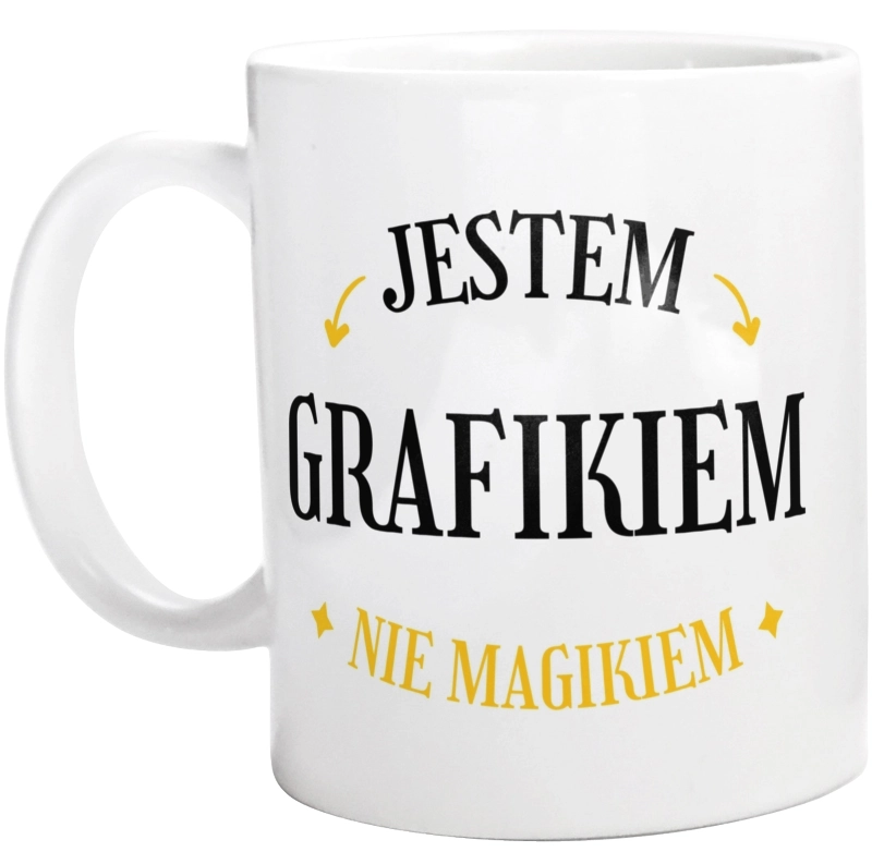 Jestem Grafikiem Nie Magikiem - Kubek Biały