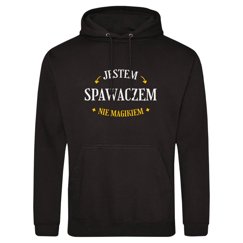 Jestem Spawaczem Nie Magikiem - Męska Bluza z kapturem Czarna