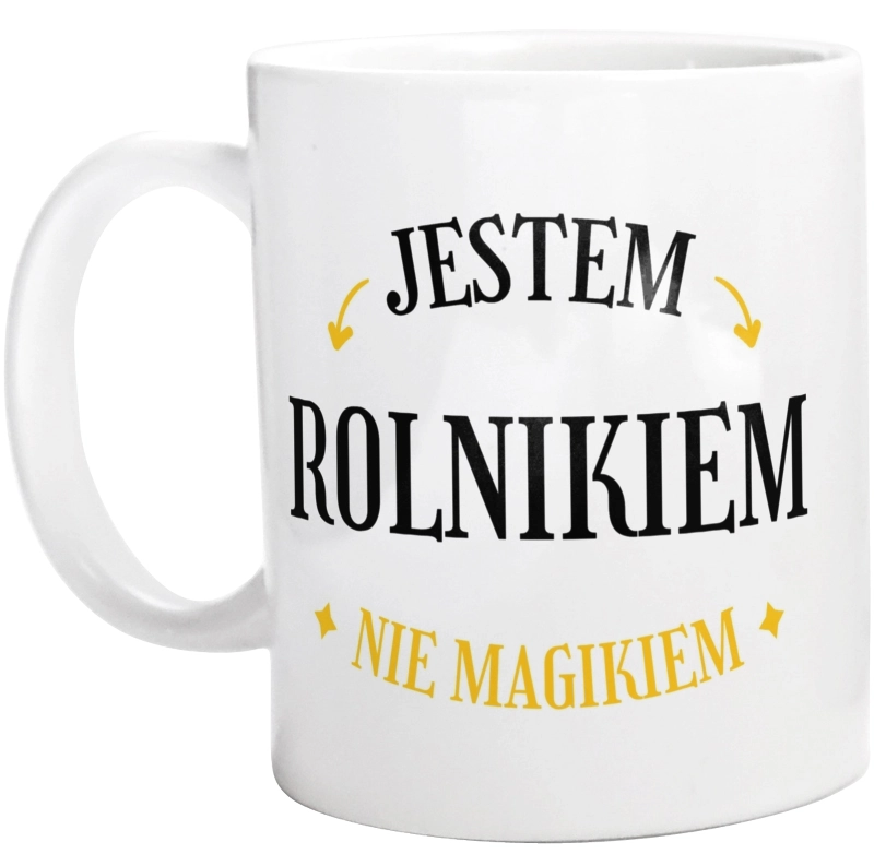 Jestem Rolnikiem Nie Magikiem - Kubek Biały