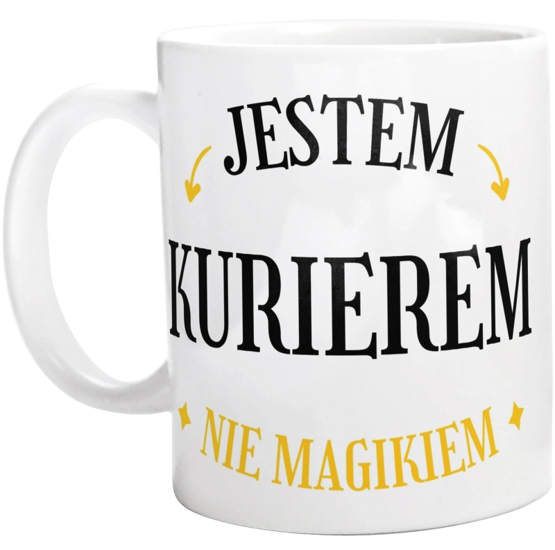 Jestem Kurierem Nie Magikiem - Kubek Biały