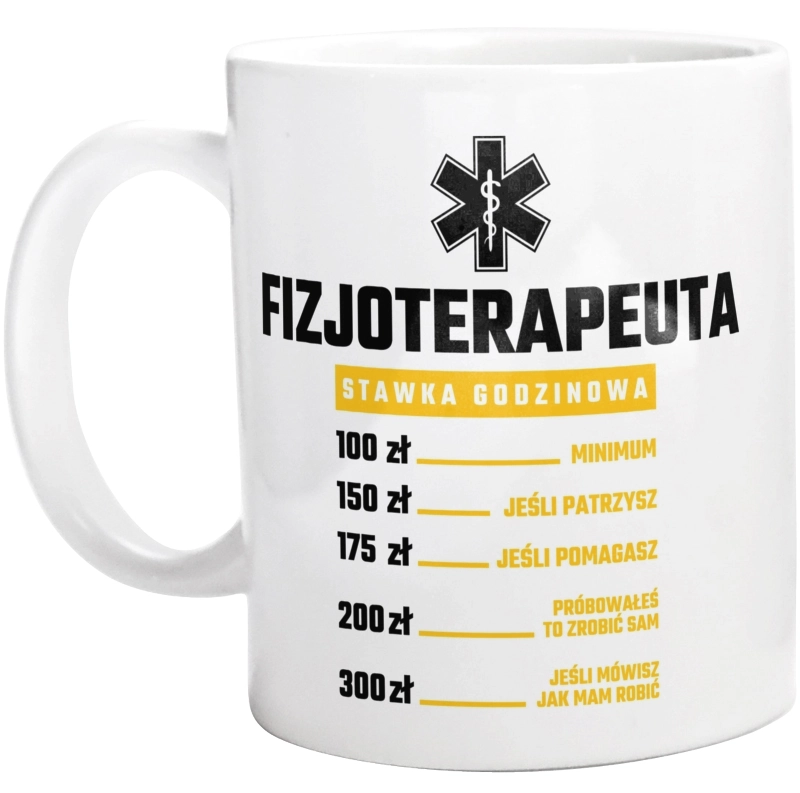 Stawka Godzinowa Fizjoterapeuta - Kubek Biały