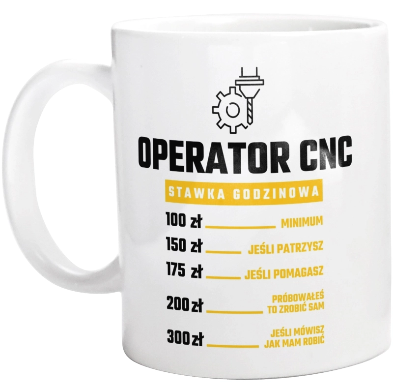 Stawka Godzinowa Operator Cnc - Kubek Biały