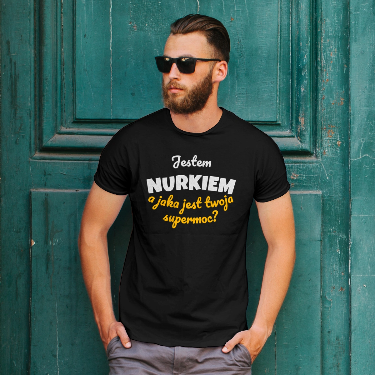 Jestem Nurkiem - Jaka Jest Twoja Supermoc - Męska Koszulka Czarna