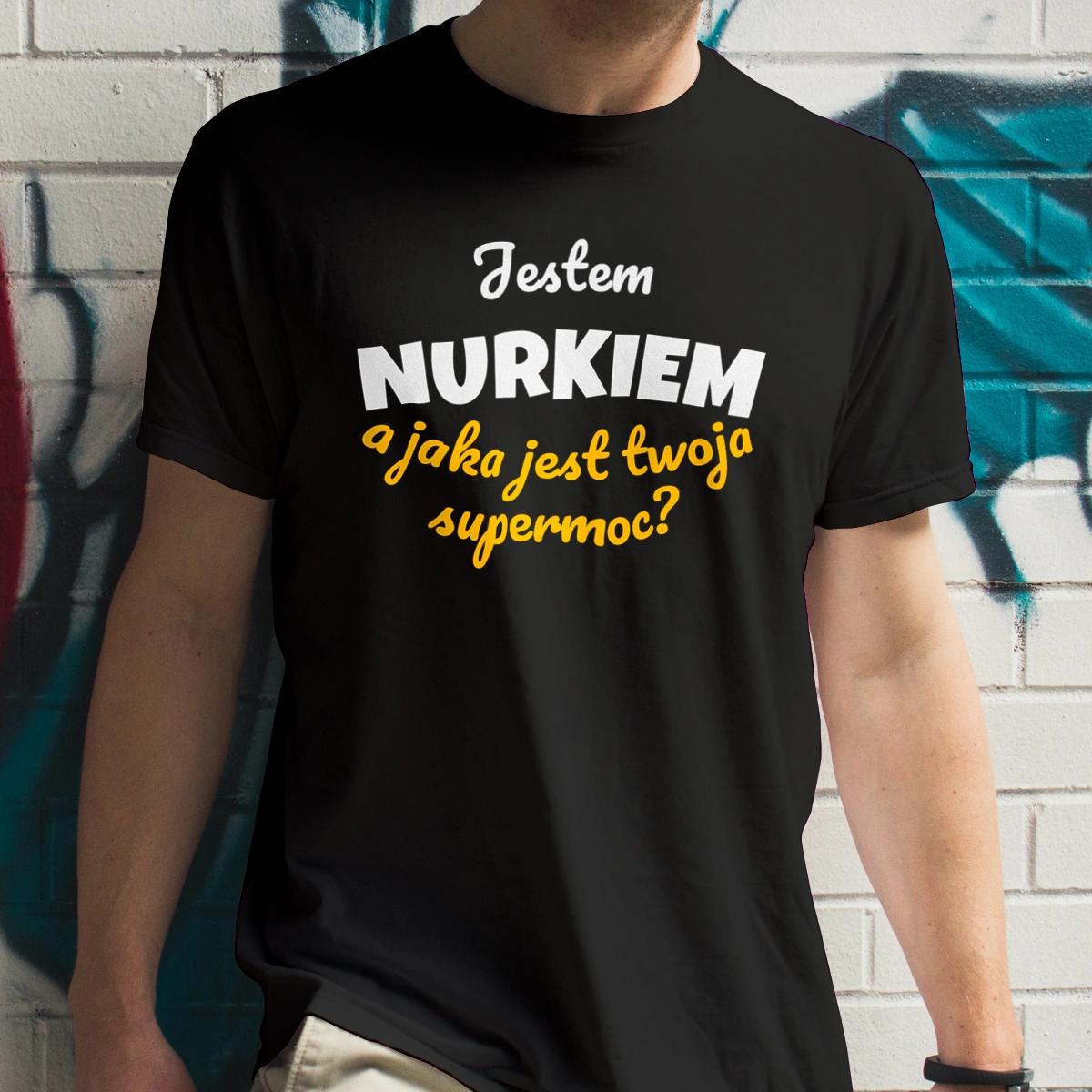 Jestem Nurkiem - Jaka Jest Twoja Supermoc - Męska Koszulka Czarna