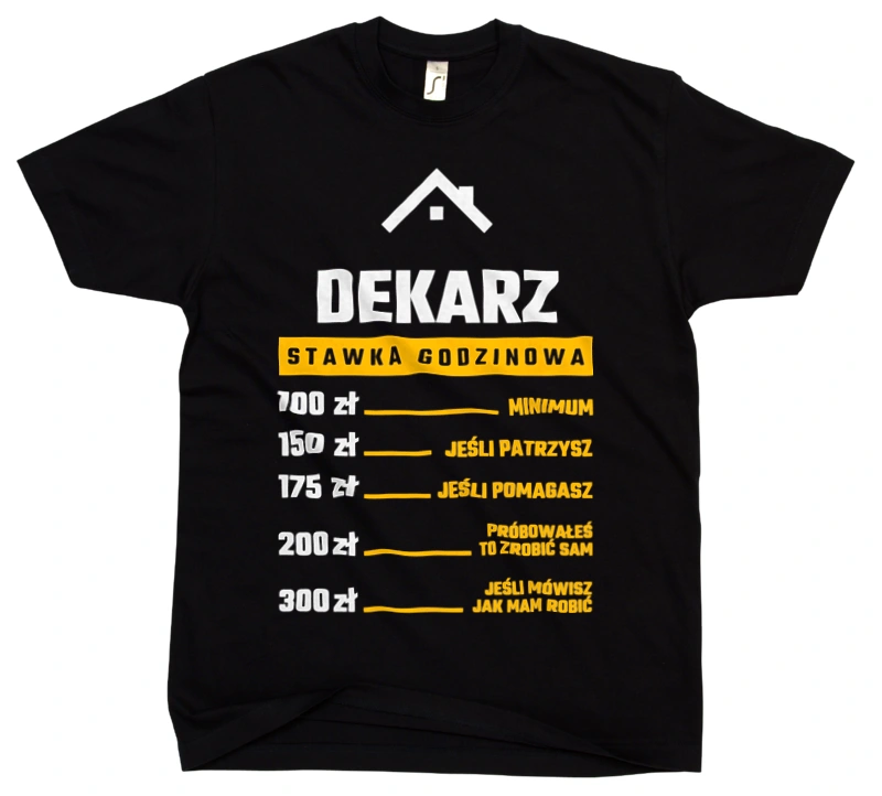 Stawka Godzinowa Dekarz - Męska Koszulka Czarna