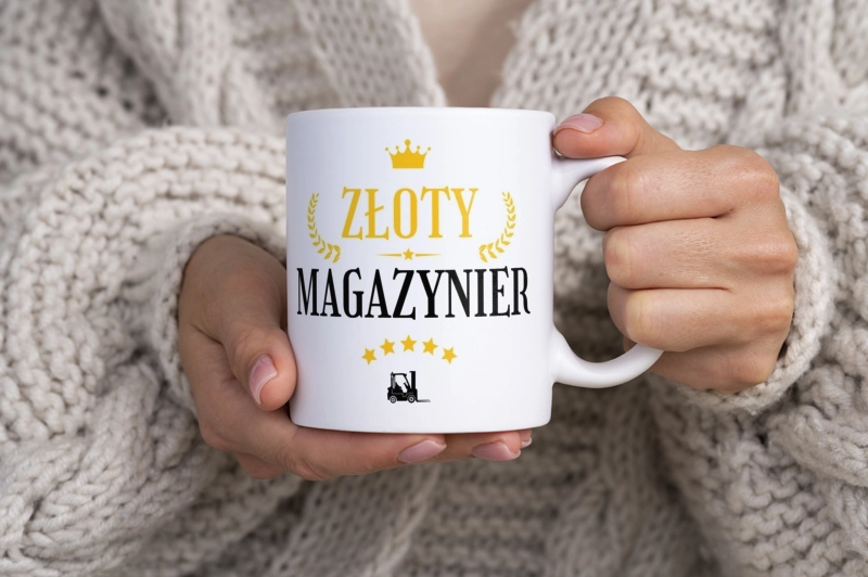 Złoty Magazynier - Kubek Biały