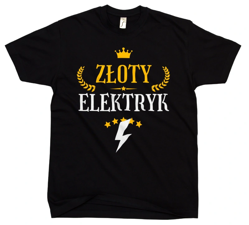 Złoty Elektryk - Męska Koszulka Czarna