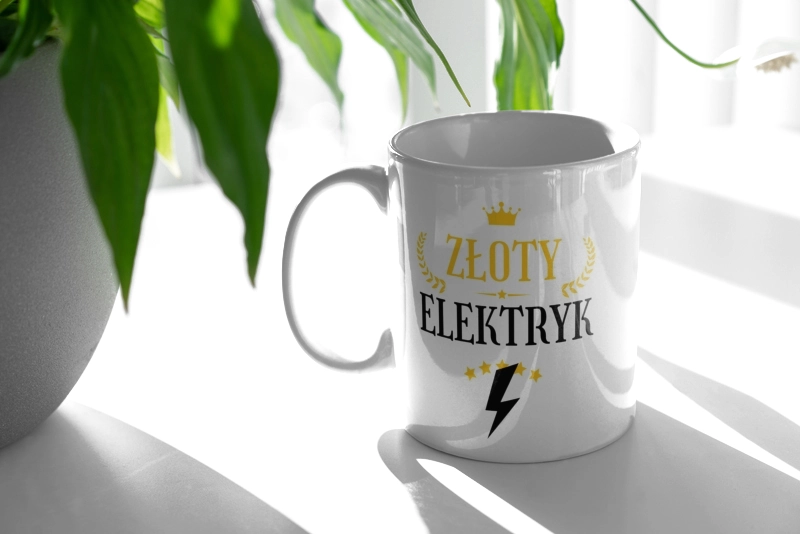 Złoty Elektryk - Kubek Biały