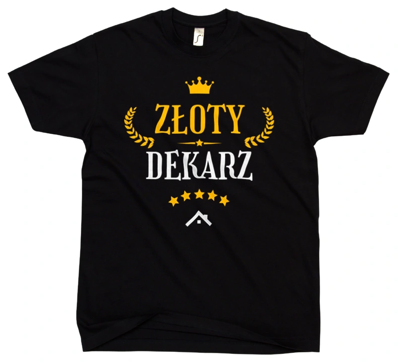 Złoty dekarz - Męska Koszulka Czarna