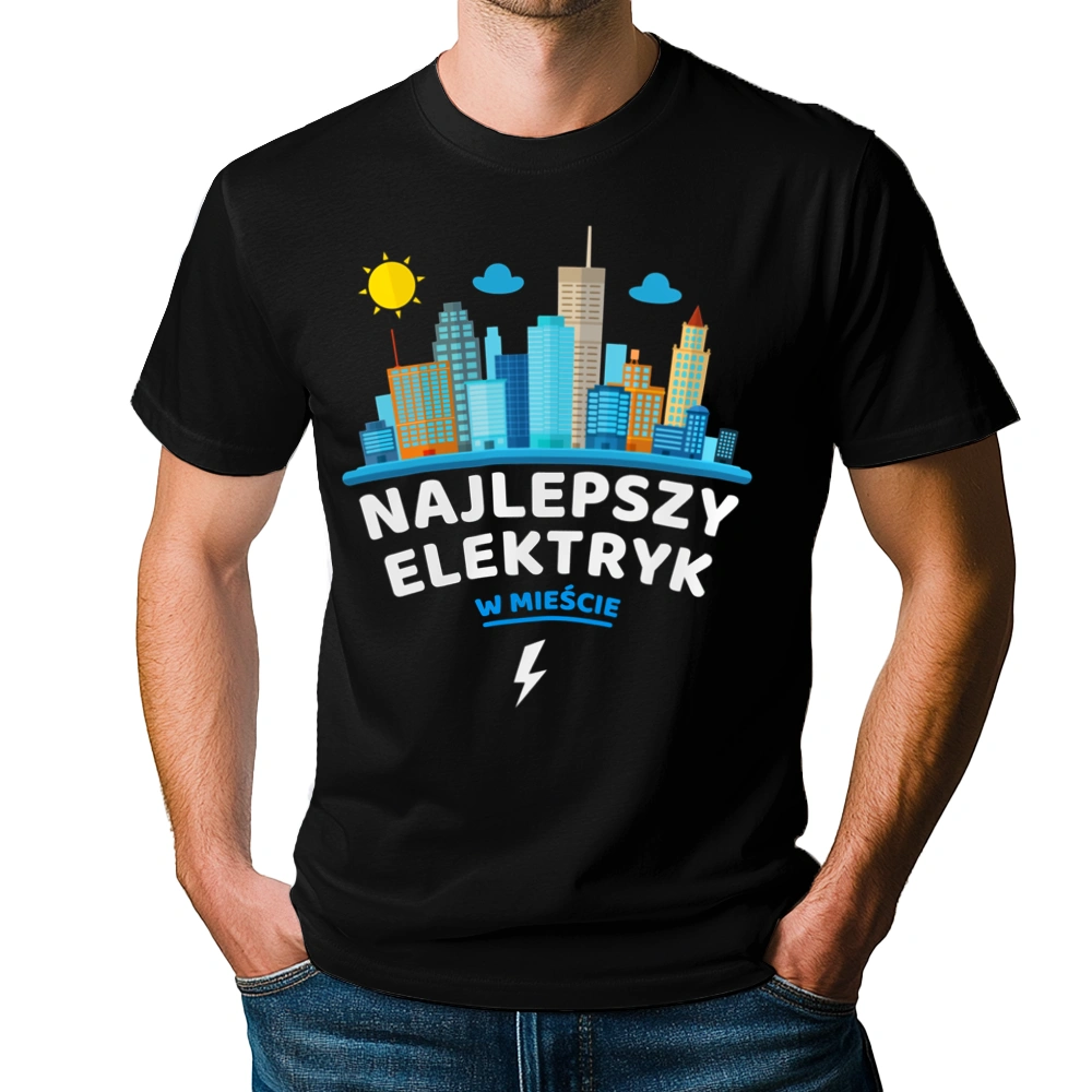 Najlepszy Elektryk W Mieście - Męska Koszulka Czarna