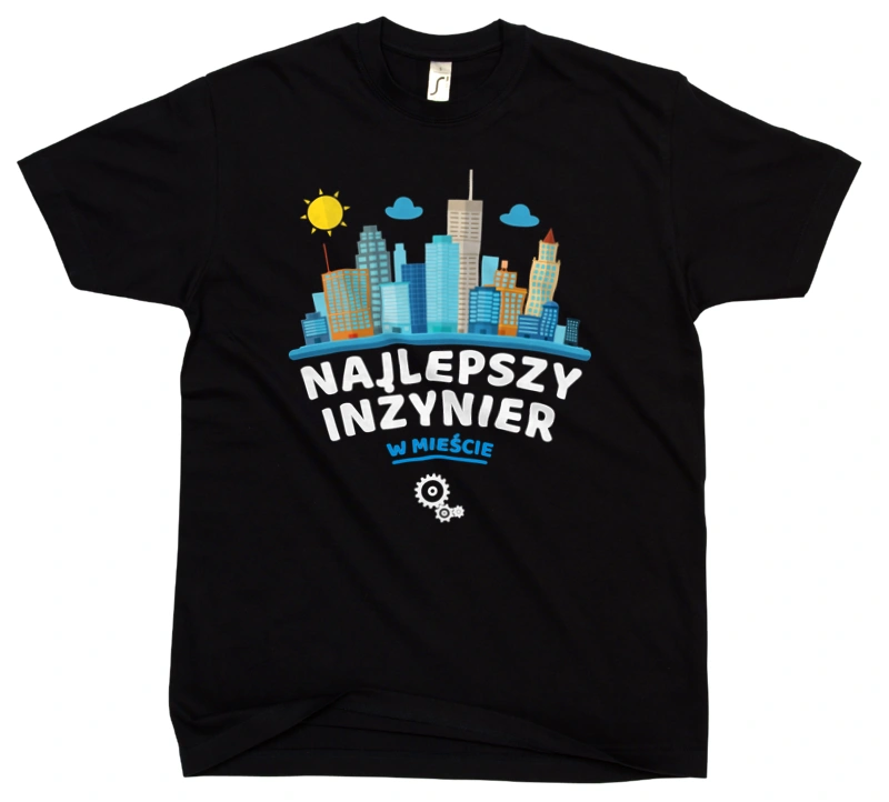Najlepszy Inżynier W Mieście - Męska Koszulka Czarna