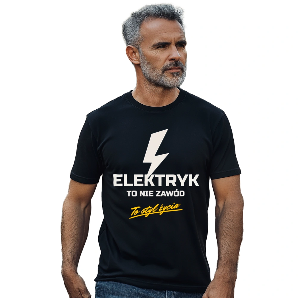 Elektryk To Nie Zawód - To Styl Życia - Męska Koszulka Czarna