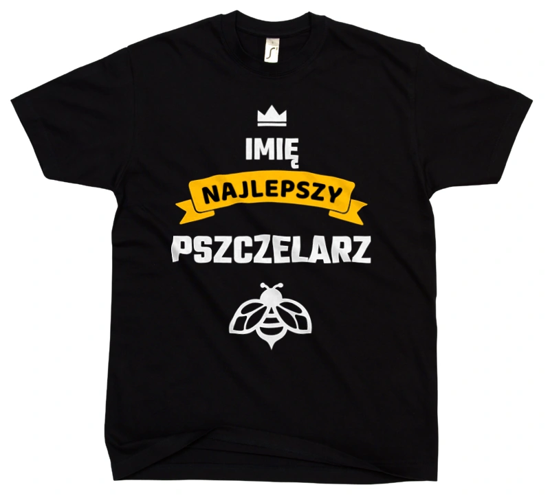 Najlepszy Pszczelarz - Twoje Imię - Męska Koszulka Czarna