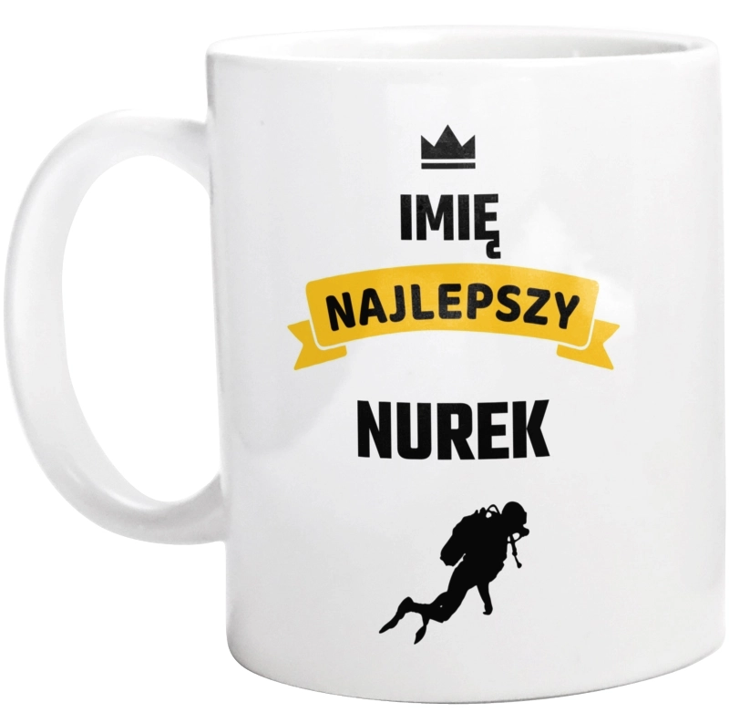 Najlepszy Nurek - Twoje Imię - Kubek Biały