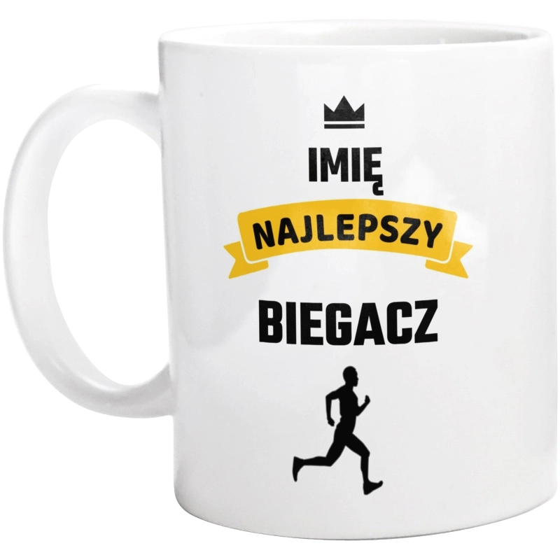 Najlepszy Biegacz - Twoje Imię - Kubek Biały