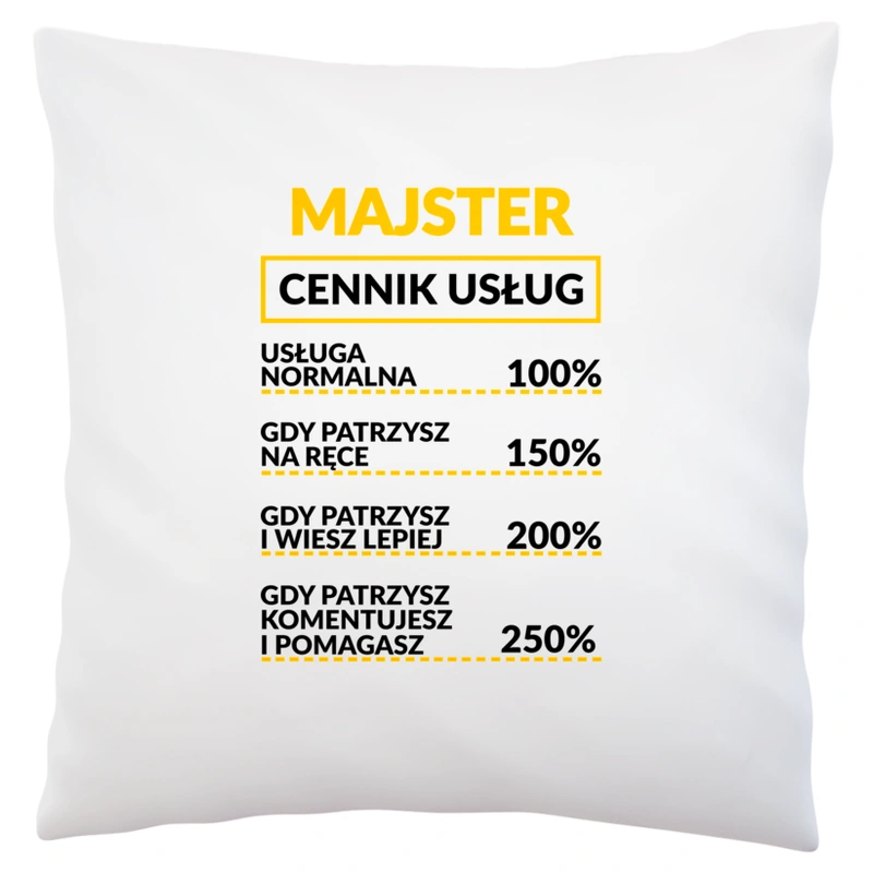 Majster - Cennik Usług - Poduszka Biała