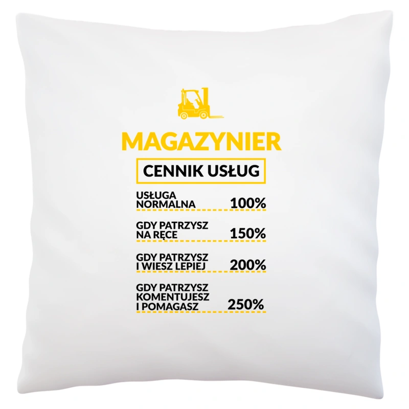 Magazynier - Cennik Usług - Poduszka Biała