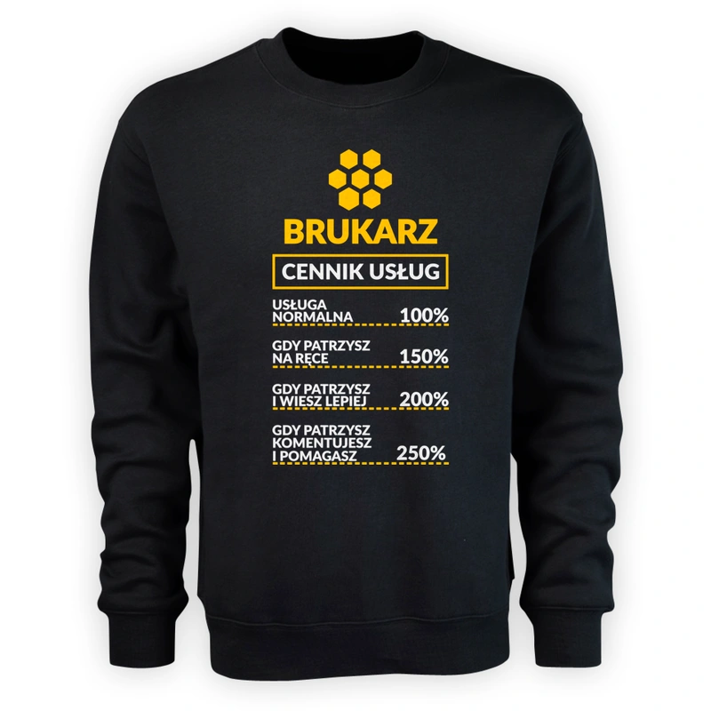 Brukarz - Cennik Usług - Męska Bluza Czarna