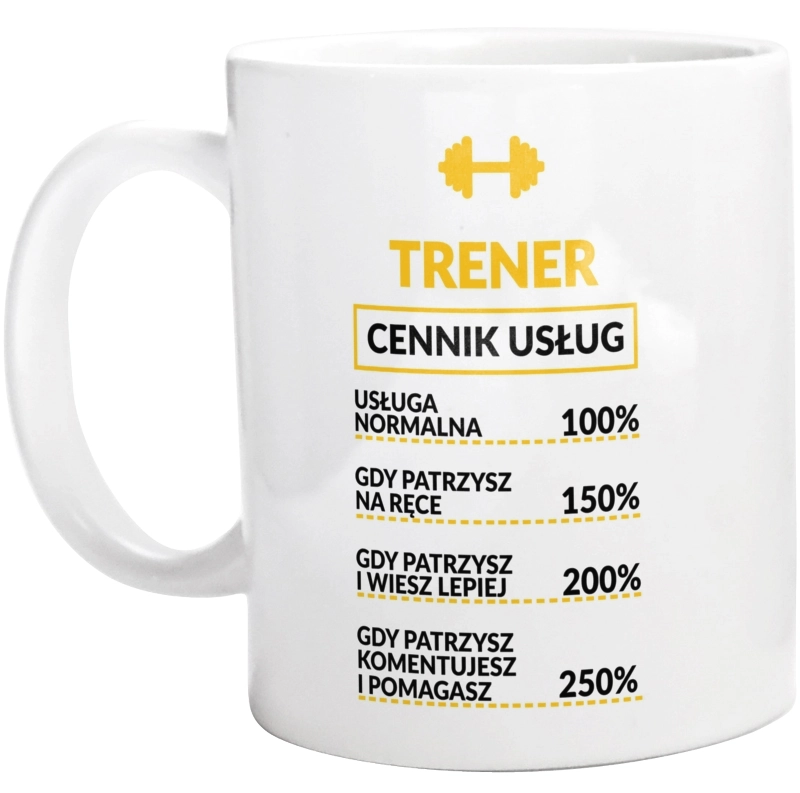 Trener - Cennik Usług - Kubek Biały