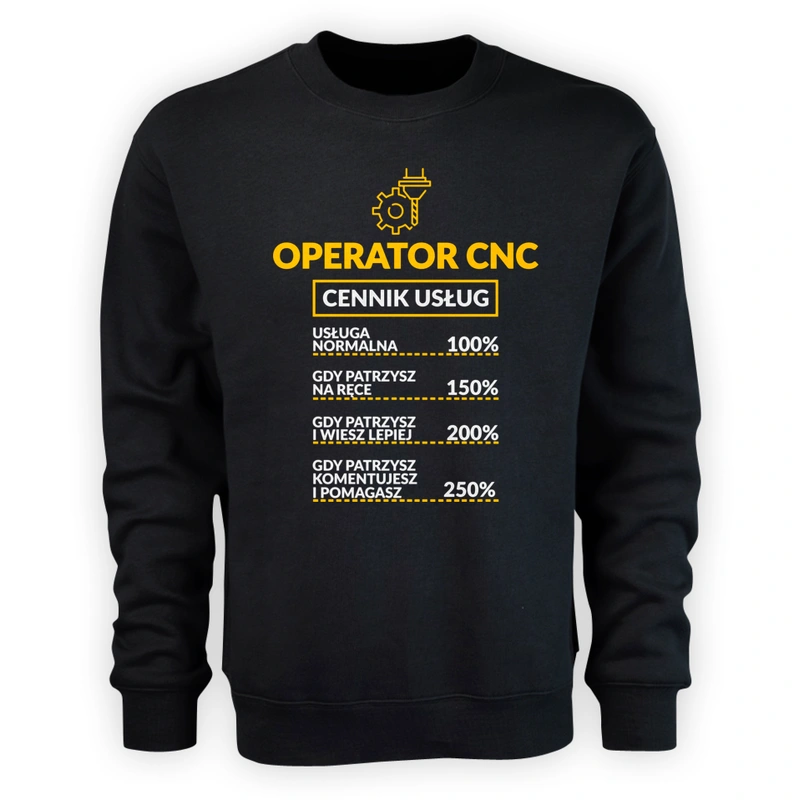 Operator Cnc - Cennik Usług - Męska Bluza Czarna