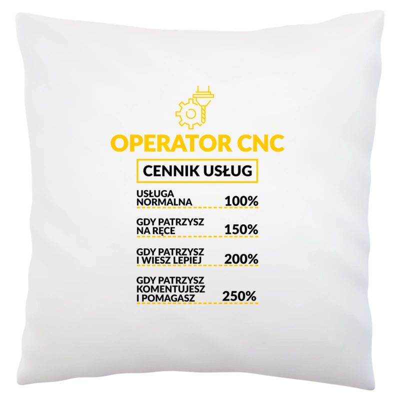 Operator Cnc - Cennik Usług - Poduszka Biała