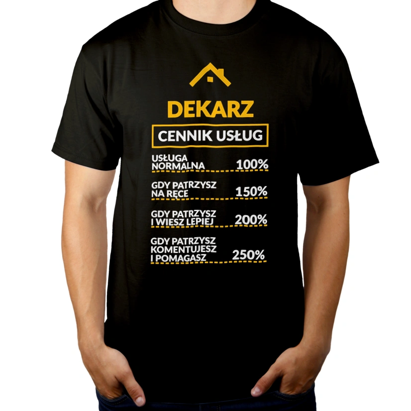 Dekarz - Cennik Usług - Męska Koszulka Czarna