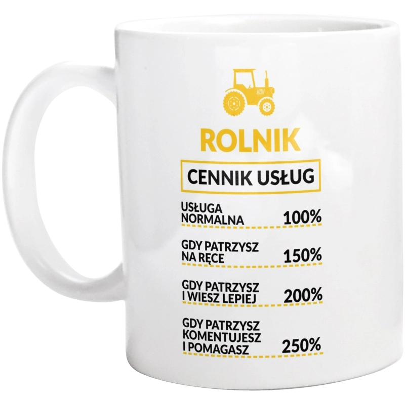 Rolnik - Cennik Usług - Kubek Biały