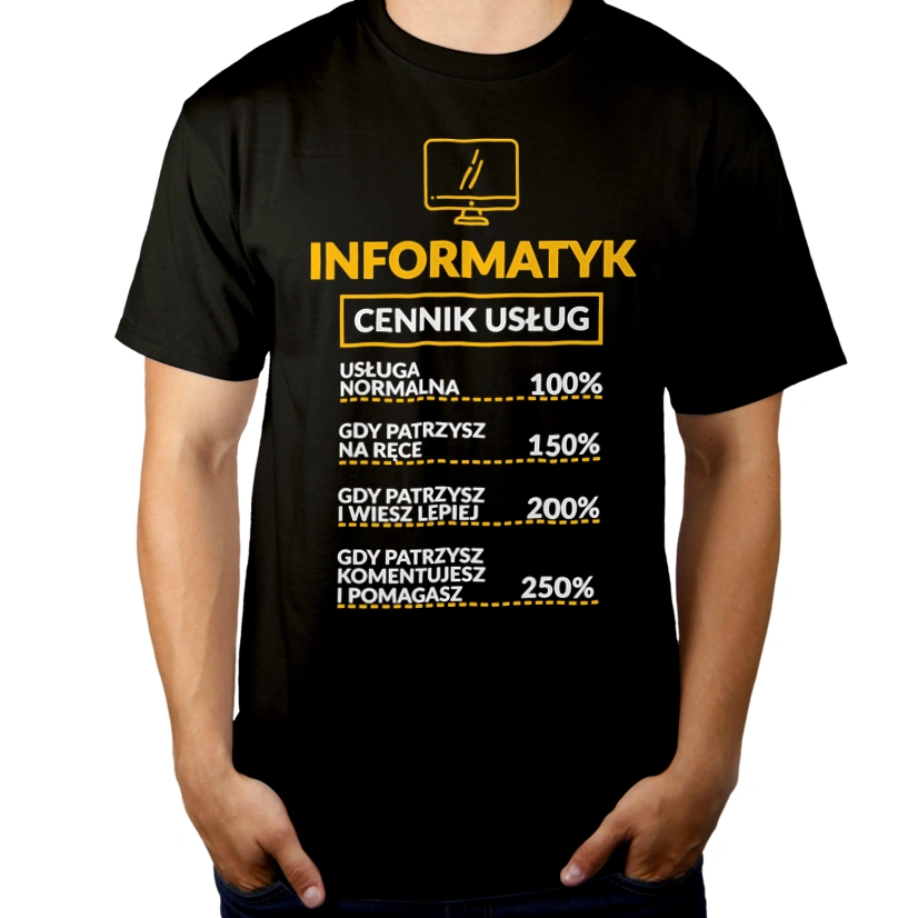 Informatyk - Cennik Usług - Męska Koszulka Czarna