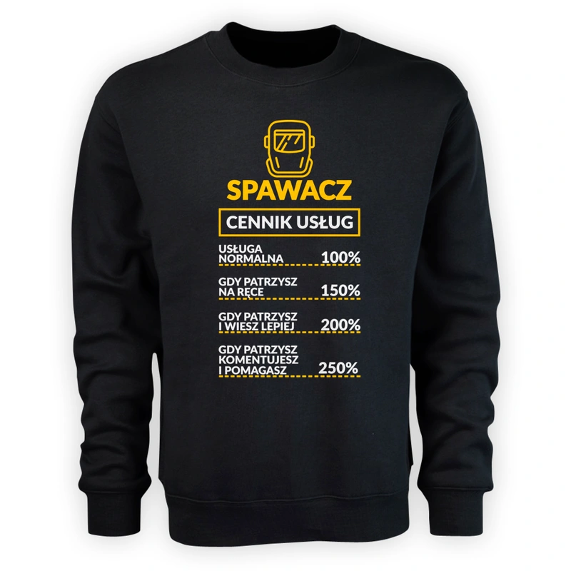 Spawacz - Cennik Usług - Męska Bluza Czarna