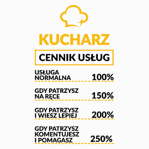 Kucharz - Cennik Usług - Poduszka Biała