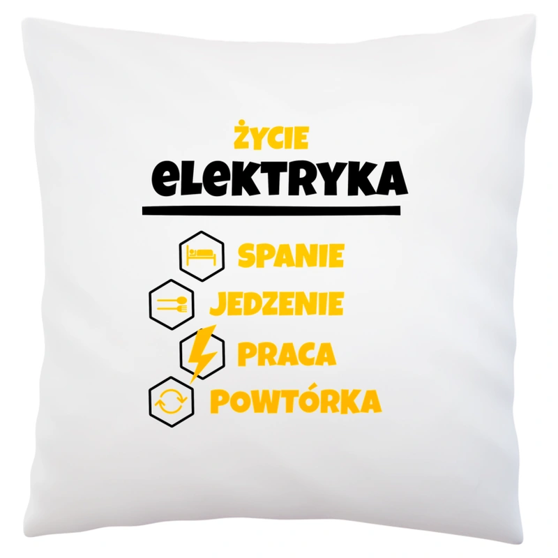 Elektryk - Spanie Jedzenie - Poduszka Biała