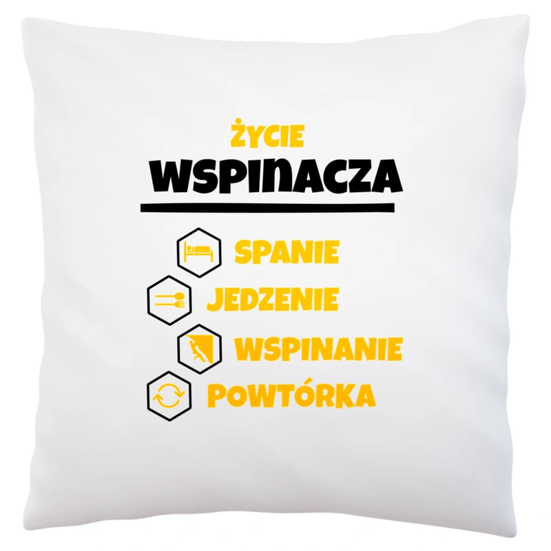 Wspinacz - Spanie Jedzenie - Poduszka Biała