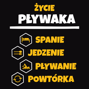 Pływak - Spanie Jedzenie - Męska Koszulka Czarna