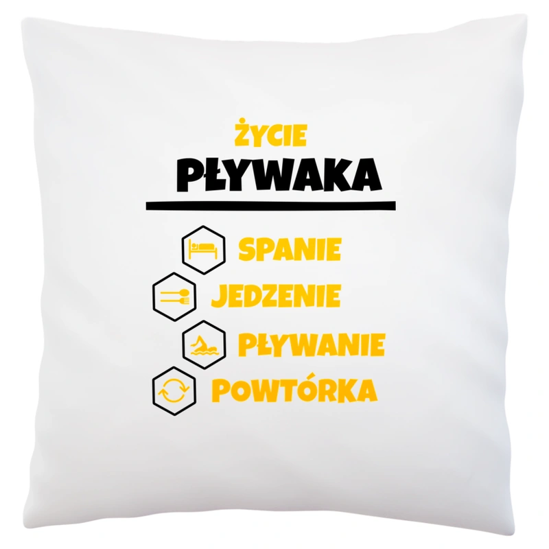 Pływak - Spanie Jedzenie - Poduszka Biała